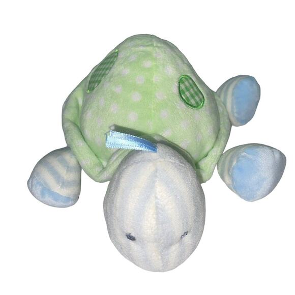 Baby Gund Plush Turtle Teller Stripes Dots Stuffed Animal Nursery Shower Gift - Picture 2 of 12